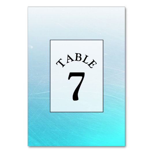 Aqua Blue Wedding Table Number Card Kaart (Achterkant)