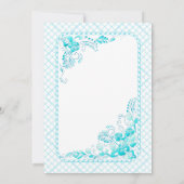 Aqua Blue Wedding Uitnodiging (Achterkant)