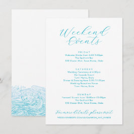 Aqua Blue Weekend Evenementen Ocean Waves Beach We Informatiekaartje