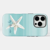 Aqua Blue White Beach Starfish       Case-Mate iPhone Case (Achterkant (horizontaal))