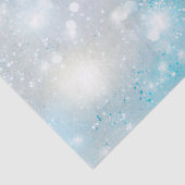 Aqua Blue White Bokeh Verjaardag Tissuepapier (Detail)