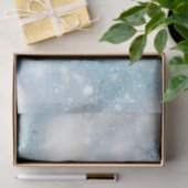 Aqua Blue White Bokeh Verjaardag Tissuepapier (Geschenk)