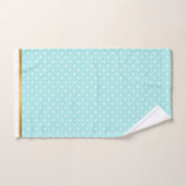 AQUA BLUE WHITE GOLD POT BATHROOM TOWEL SET BAD HANDDOEK (Handdoek)