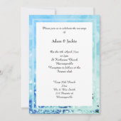 AQUA BLUE WHITE LAYER BOKEH PRINT WEDING KAART (Voorkant)