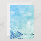 AQUA BLUE WHITE LAYER BOKEH PRINT WEDING KAART (Achterkant)
