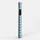 Aqua Blue White Monogram Chevron Pattern Case-Mate iPhone Case (Achterkant/rechts)