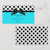 AQUA BLUE WHITE POLKA DOT BOW VISITEKAARTJE (Voorkant / Achterkant)