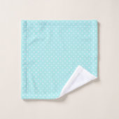 AQUA BLUE WHITE SPOT BATHROOM TOWEL SET BAD HANDDOEK (Wasdoekje)