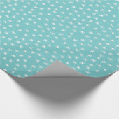 Aqua blue white startern kerst cadeaupapier (Hoek)