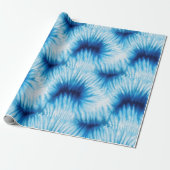 Aqua Blue White Tie Dye Cadeaupapier (Uitgerold)