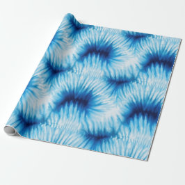 Aqua Blue White Tie Dye Cadeaupapier