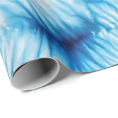 Aqua Blue White Tie Dye Cadeaupapier (Rol Hoek)