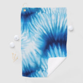 Aqua Blue White Tie Dye Golfhanddoek (Insitu)