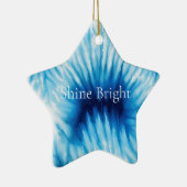 Aqua Blue White Tie Dye Keramisch Ornament (Rechts)