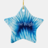 Aqua Blue White Tie Dye Keramisch Ornament (Voorkant)