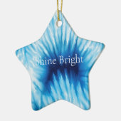 Aqua Blue White Tie Dye Keramisch Ornament (Links)