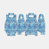 Aqua Blue White Tribal Stripes Stippen Bedankdoosjes (Uitgevouwen)
