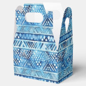 Aqua Blue White Tribal Stripes Stippen Bedankdoosjes (Geopend)