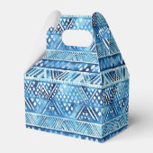 Aqua Blue White Tribal Stripes Stippen Bedankdoosjes (Voorkant Zijde)