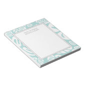 Aqua Blue White Tropical Leaves Monster Desk van Notitieblok (Schuin)