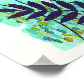 Aqua Blue Wild Field Artiest Waterverf Schilderen Poster (Hoek)