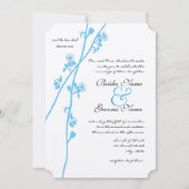 Aqua Blue Wildflower Branch Rustic Wedding Kaart (Voorkant)