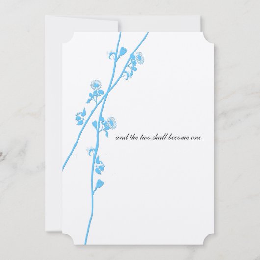 Aqua Blue Wildflower Branch Rustic Wedding Kaart (Achterkant)