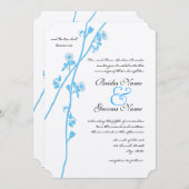 Aqua Blue Wildflower Branch Rustic Wedding Kaart (Voorkant / Achterkant)
