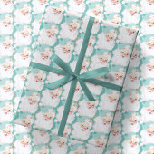Aqua Blue  Wink Santa Claus kerstcadeau Cadeaupapier