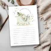 Aqua Blue Winter Sleigh Wishes for Baby shower Informatiekaartje