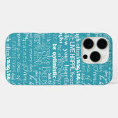 Aqua Blue Wit Inspirerend woorden Case-Mate iPhone Case (Achterkant (horizontaal))