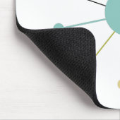 Aqua Blue Yellow Atomic Age Starburst Mid Century Muismat (Hoek)