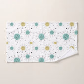 Aqua Blue Yellow Franciscan Starburst Mid Century Bad Handdoek (Handdoek)