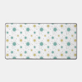 Aqua Blue Yellow Franciscan Starburst Mid Century Bureaumat (Voorkant)