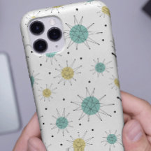 Aqua Blue Yellow Franciscan Starburst Mid Century