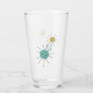 Aqua Blue Yellow Franciscan Starburst Mid Century Glas
