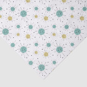 Aqua Blue Yellow Franciscan Starburst Mid-Century Tissuepapier (Detail)