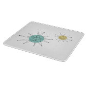 Aqua Blue Yellow Franciscan Starburst, midden eeuw Snijplank (Hoek)