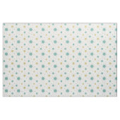 Aqua Blue Yellow Franciscan Starburst, midden eeuw Stof (Yard (91,4 cm))