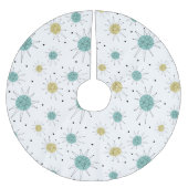 Aqua Blue Yellow Franciscan Starburst Mideeuw Kerstboom Rok (Voorkant)