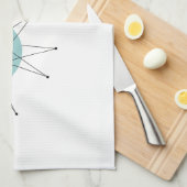 Aqua Blue Yellow Franciscan Starburst Mideeuw Theedoek (Quarter Fold)