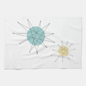 Aqua Blue Yellow Franciscan Starburst Mideeuw Theedoek (Horizontaal)