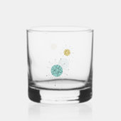 Aqua Blue Yellow Franciscan Starburst Mideeuw Whisky Glas (Achterkant)