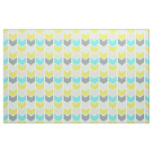 Aqua Blue Yellow Grey Geometric Chevron Pattern Stof (Fat Quarter)