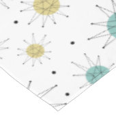 Aqua Blue Yellow Starburst Mid Century Patroon Tafelkleed (Gekanteld)