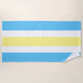 Aqua Blue Yellow White Cabana Stripe Strandlaken (Voorkant)