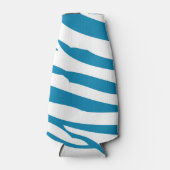 Aqua Blue Zebra Print Flesjeskoeler (Voorkant)