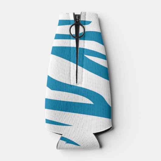 Aqua Blue Zebra Print Flesjeskoeler (Achterkant)