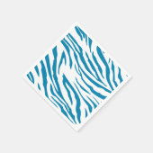 Aqua Blue Zebra Print Servetten (Hoek)