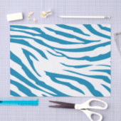Aqua Blue Zebra Print Tissuepapier (Craft)